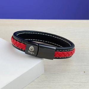 Hegos Maximus en Cuero Trenzado Negro y Rojo
